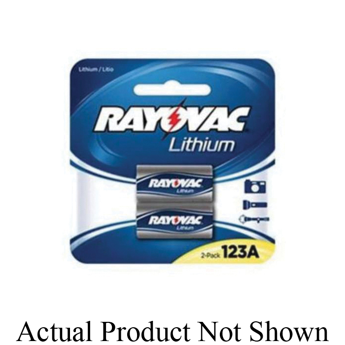 Rayovac® RL123A-1 Photo Lithium Battery, Lithium Manganese Dioxide (Li/MnO2), 3 VDC Nominal, 1400 mAh Nominal, 123A