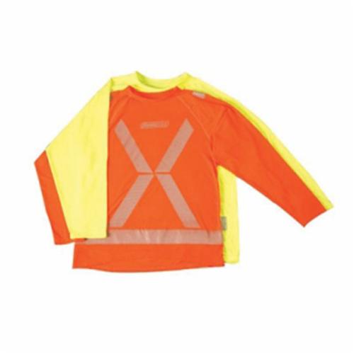 ironClad® AHVR-2050-XL Long Sleeve High Visibility Work Shirt, XL, Yellow, Polyester