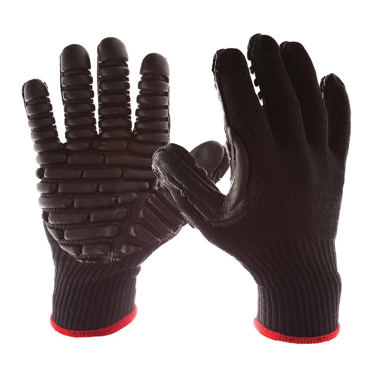 Impacto&reg; VI473130 BLACKMAXX&trade; Series Lightweight Anti-Vibration Gloves, L, Cotton/Nylon, Knit Wrist Cuff, ANSI Cut-Resistance Level: 2