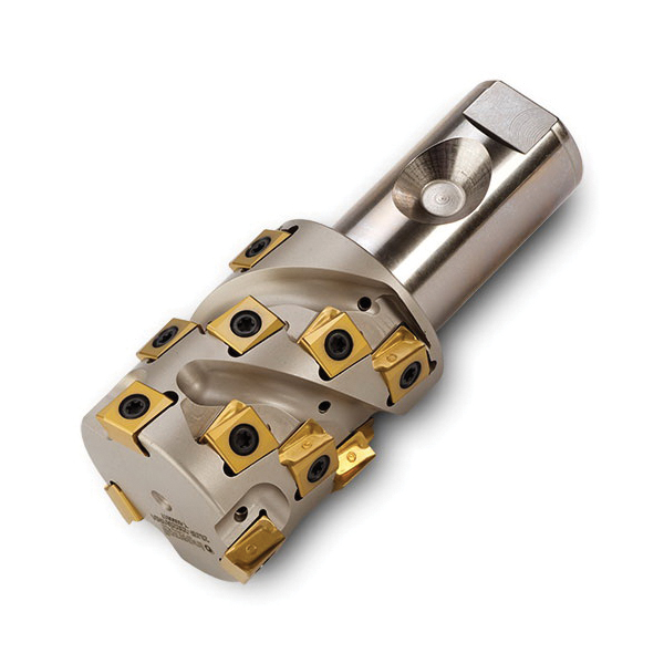 product Ingersoll 3028204 12J1P 90 deg End Mill With Coolant Through, ANSI Code: 12J1P-1001784R02, 1 in Dia Cutting, Welded-On Shank, Right Hand Cutting, 0.35 in Max Depth of Cut