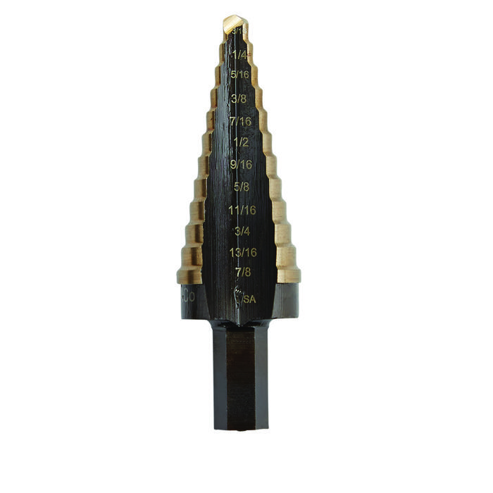 Irwin&reg; Unibit&reg; 10232 Self-Starting Step Drill Set, 3/16 in Dia Min Hole, 6 Steps, 6 Hole Sizes, 1/4 in Shank