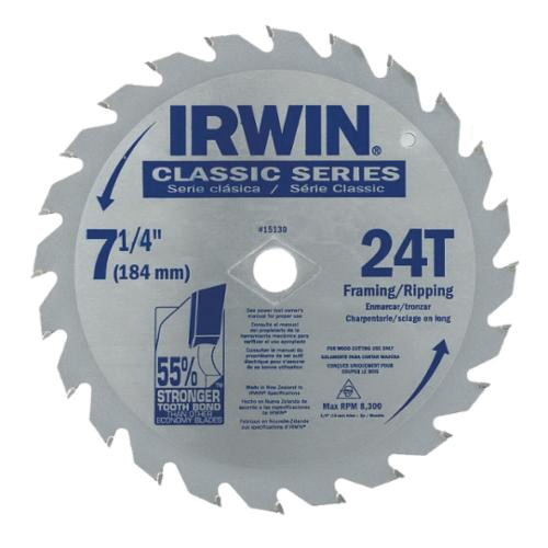Irwin® Marathon® 14080 Construction Series General Purpose Miter/Table Circular Saw Blade, 12 in Dia x 0.071 in THK, 1 in Arbor, 40 Teeth