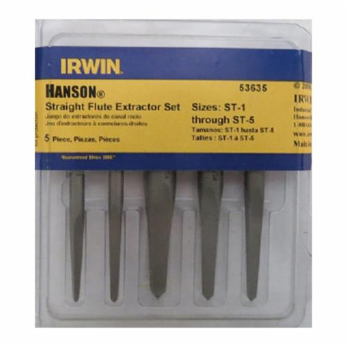 Irwin® Hanson® 53645 536 Straight Screw Extractor Set, 6 Pieces