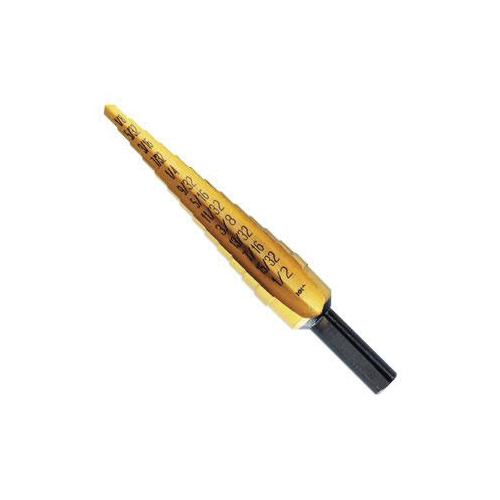 product Irwin&reg; Unibit&reg; 10233 Self-Starting Step Drill Bit, 1/4 in Dia Min Hole, 3/4 in Dia Max Hole, 9 Steps, 9 Hole Sizes, 3/8 in Shank