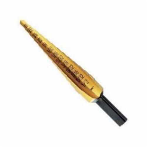 product Irwin&reg; Unibit&reg; 10233 Self-Starting Step Drill Bit, 1/4 in Dia Min Hole, 3/4 in Dia Max Hole, 9 Steps, 9 Hole Sizes, 3/8 in Shank