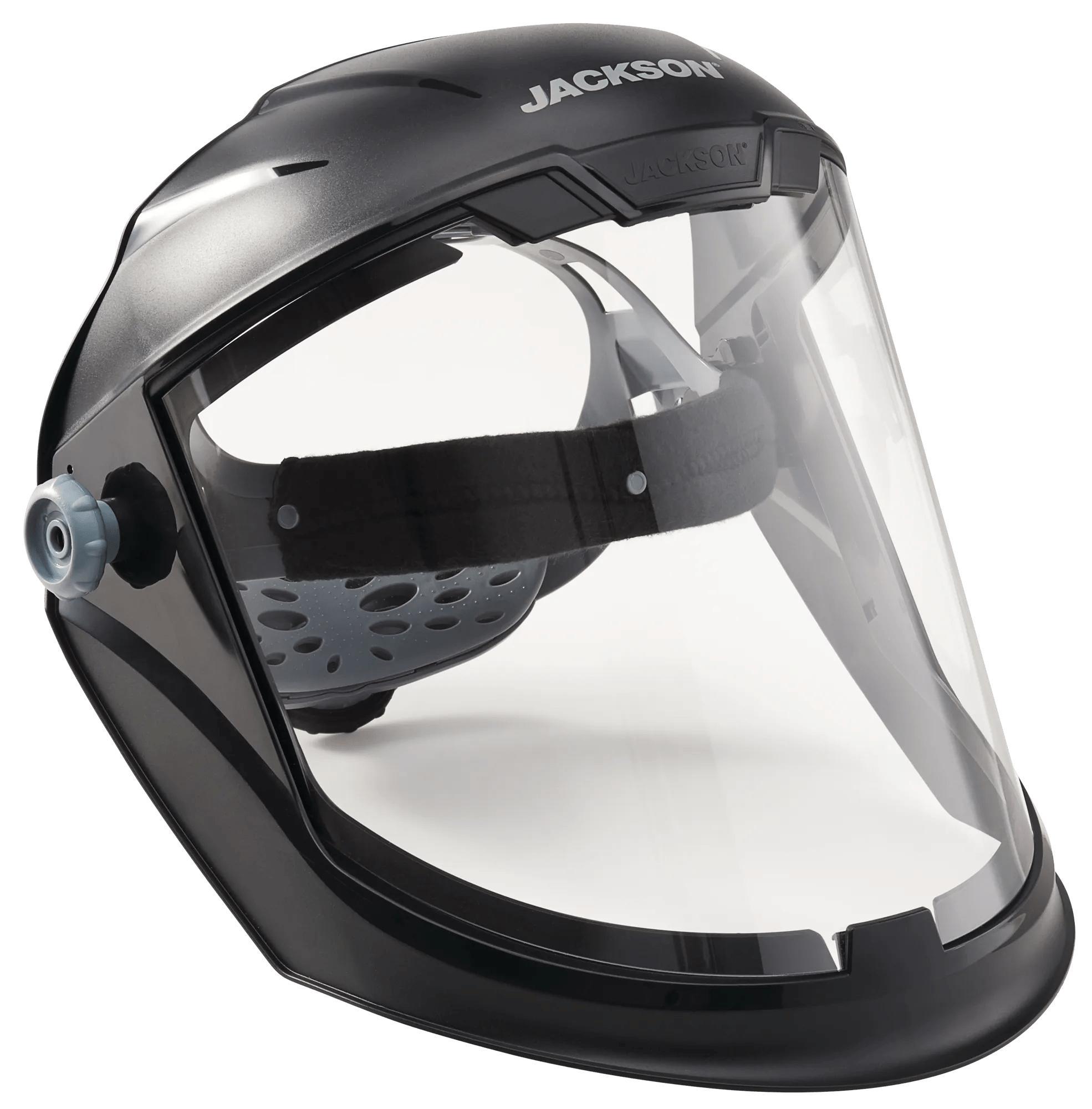 JACKSON SAFETY&reg; MAXVIEW&trade; 14200 Lightweight Premium Face Shield With Ratcheting Headgear, Clear Tint Polycarbonate 9 in H x 13-1/4 in W x 0.04 in THK Visor