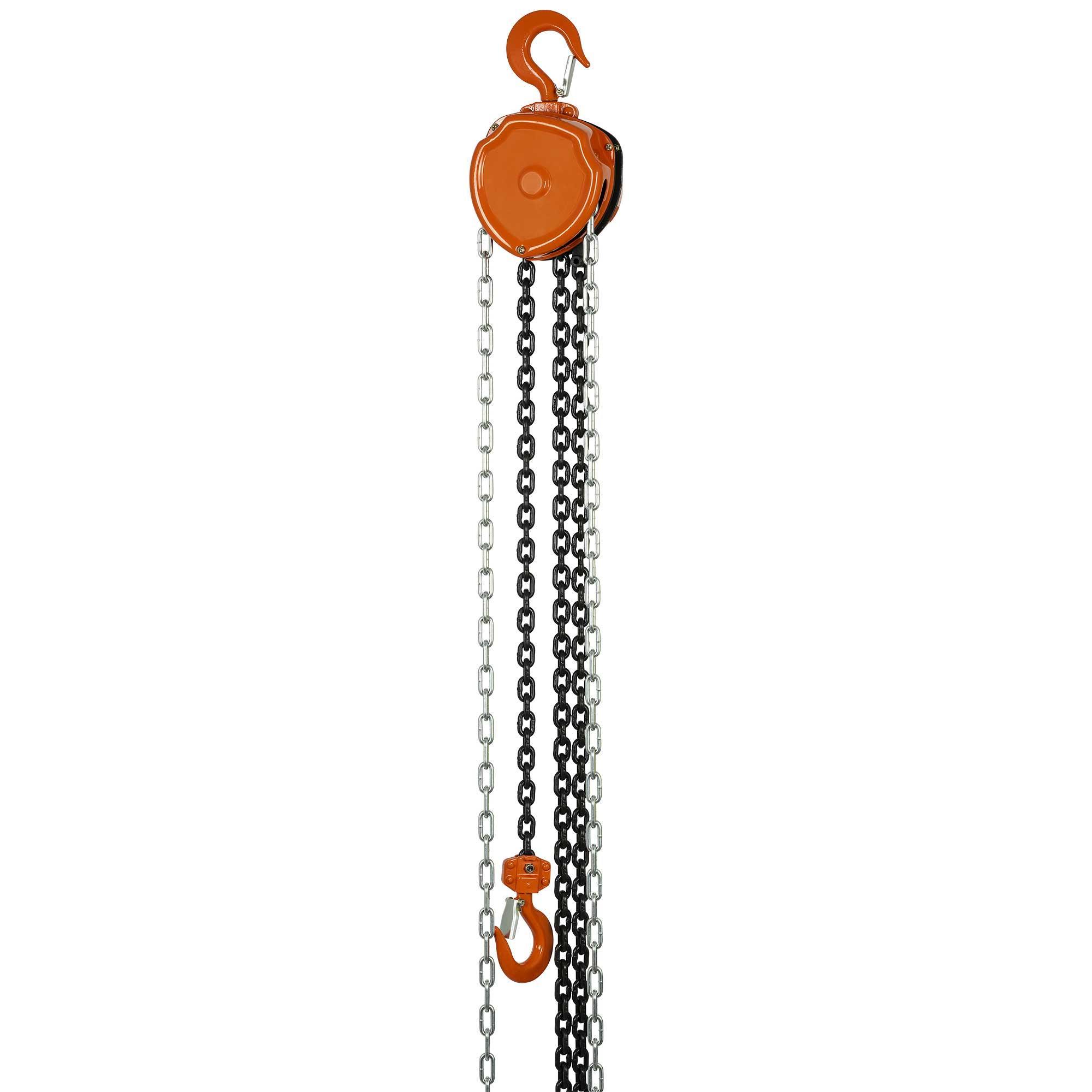 JET 101016 VCH Standard Duty Chain Hoist, 1 ton Load, 20 ft H Lifting, 12-1/16 in Min Between Hooks, 33 mm Hook Opening, 68 lb Rated
