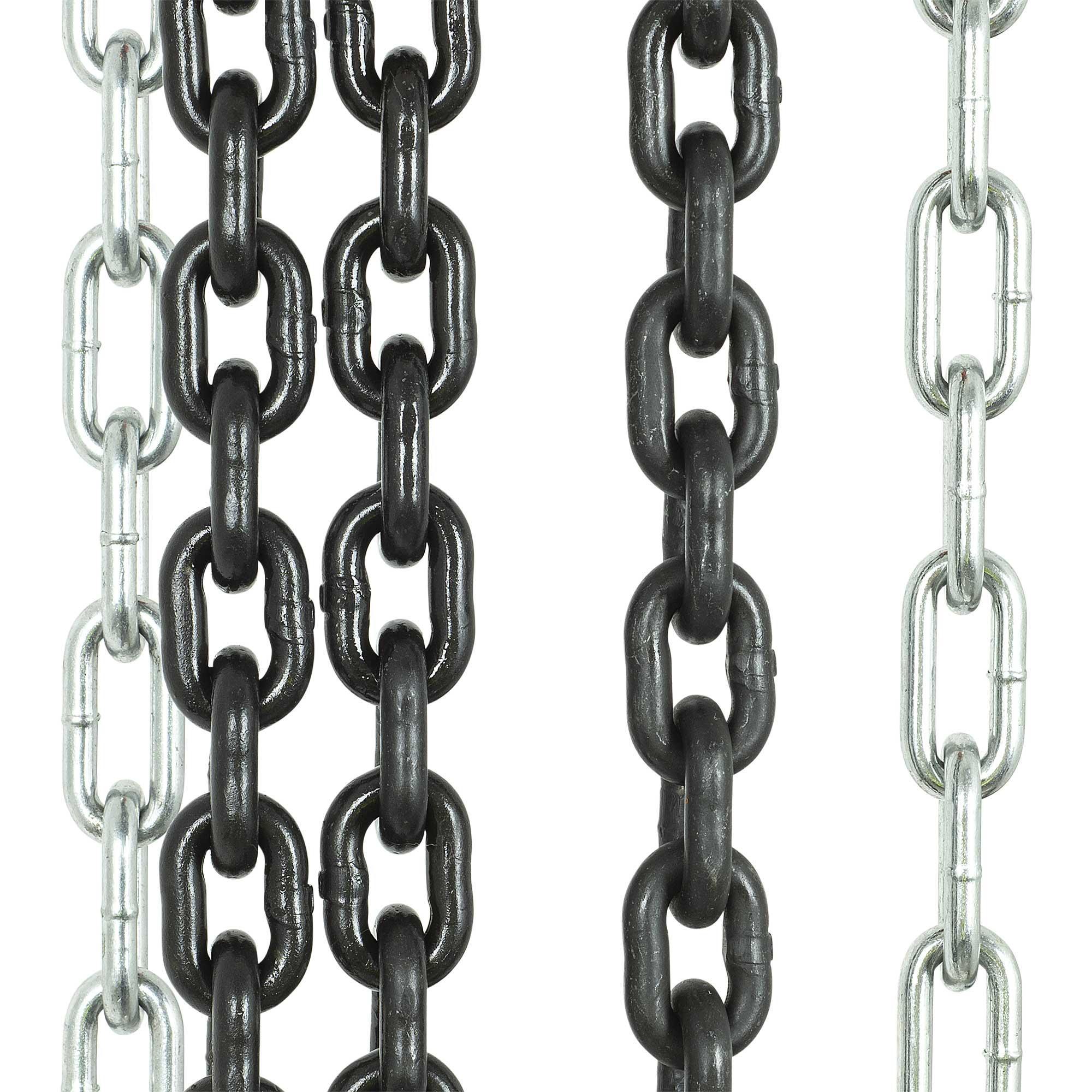 JET 101016 VCH Standard Duty Chain Hoist, 1 ton Load, 20 ft H Lifting, 12-1/16 in Min Between Hooks, 33 mm Hook Opening, 68 lb Rated