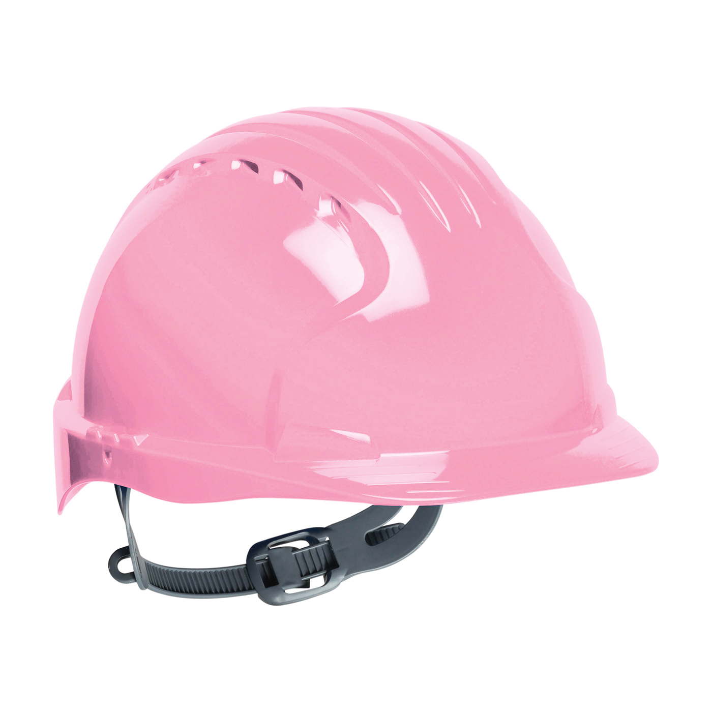 JSP&reg; 280-EV6141-LY Evolution&reg; 6141 Deluxe Full Brim Non-Vented Hard Hat, 6-5/8 Fits Mini Hat, 8 Fits Max Hat, HDPE, 6-Point Polyester Strap Suspension, ANSI Electrical Class Rating: Class E, ANSI Impact Rating: Type I, Slip Ratchet Adjustment