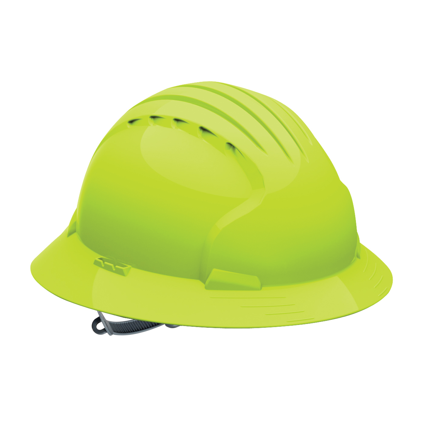 JSP&reg; 280-EV6161-60 Evolution&reg; 6161 Deluxe Full Brim Non-Vented Hard Hat, 6-5/8 Fits Mini Hat, 8 Fits Max Hat, HDPE, 6-Point Suspension, ANSI Electrical Class Rating: Class E, ANSI Impact Rating: Type I, Wheel Ratchet Adjustment