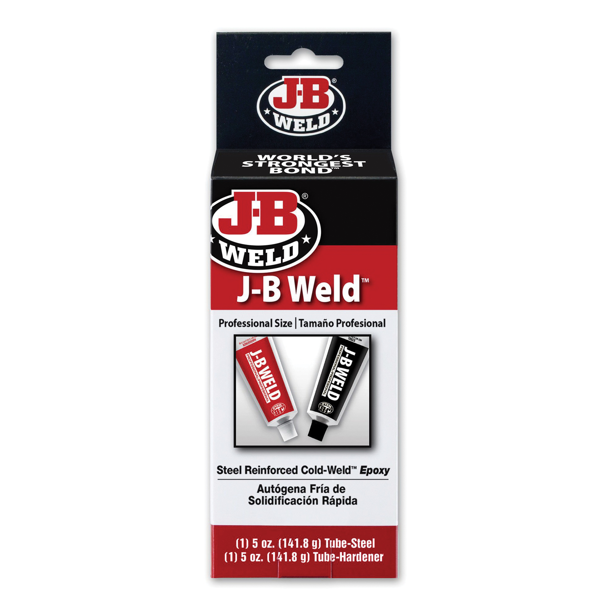 J-B Weld KWIKWELD™ 8276 2-Component Fast Bond Epoxy Adhesive, 1 oz Tube, Black/White, 4 to 6 hr Curing