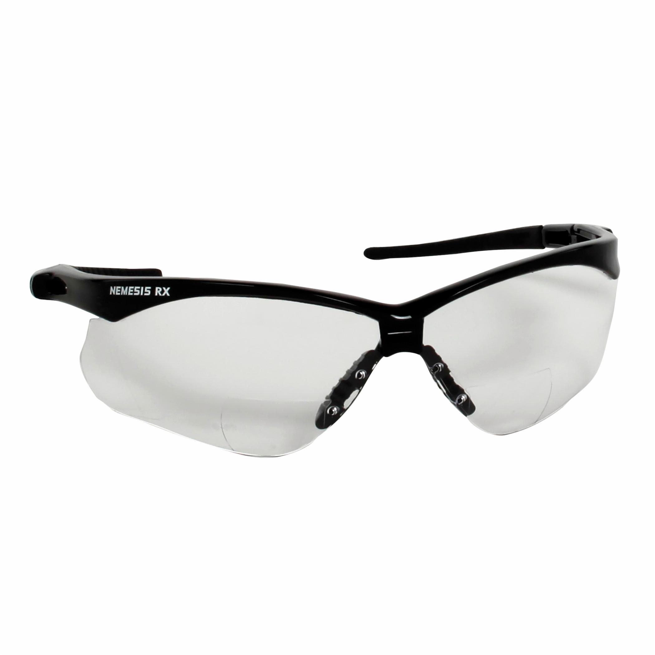 Bouton® 250-27-0125 Zenon Z12R™ 1-Piece Bi-Focal Lens Safety Reading Eyewear, 2.5 Diopter, Gray Lens, Polycarbonate Frame, Yes UV Protection, ANSI Z87.1+/Z87.1-2015