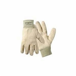 product Jomac&reg; 636HRL Heavy Weight Heat Resistant Gloves, XL, Terrycloth, Brown/White, Cotton Lining, Gauntlet Cuff, Uncoated Coating, 13 in L, Resists: Abrasion, 450 deg F Max