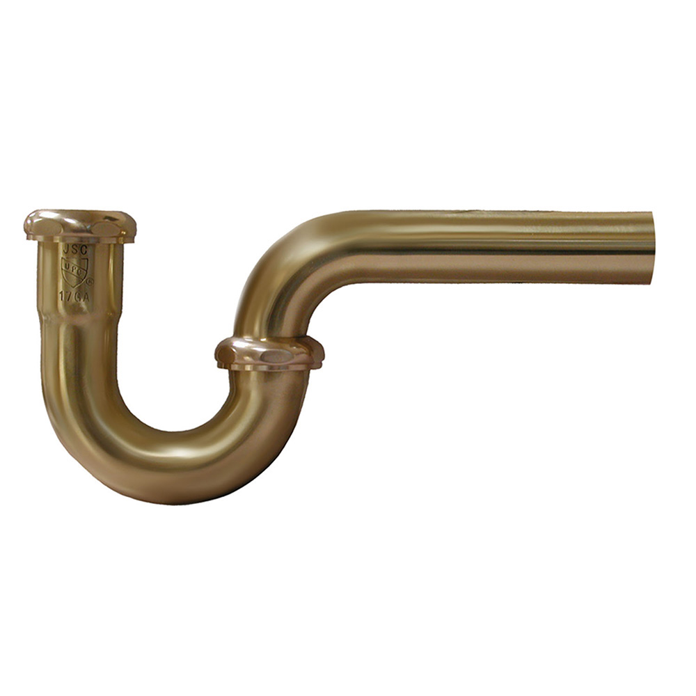 Jones Stephens&trade; P36125 P-Trap, 1-1/4 in Nominal, Brass, Slip Joint Connection