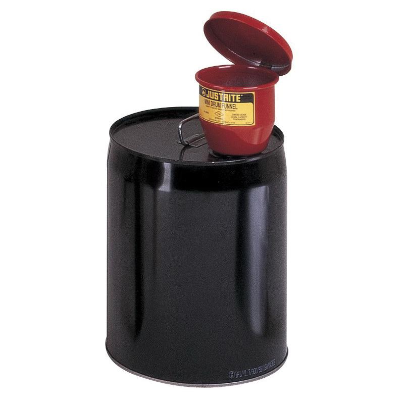 Justrite&reg; 08202 Small Drum Funnel, Galvanized, For Use With 5 gal Steel Pails, 2 in NPT, Steel