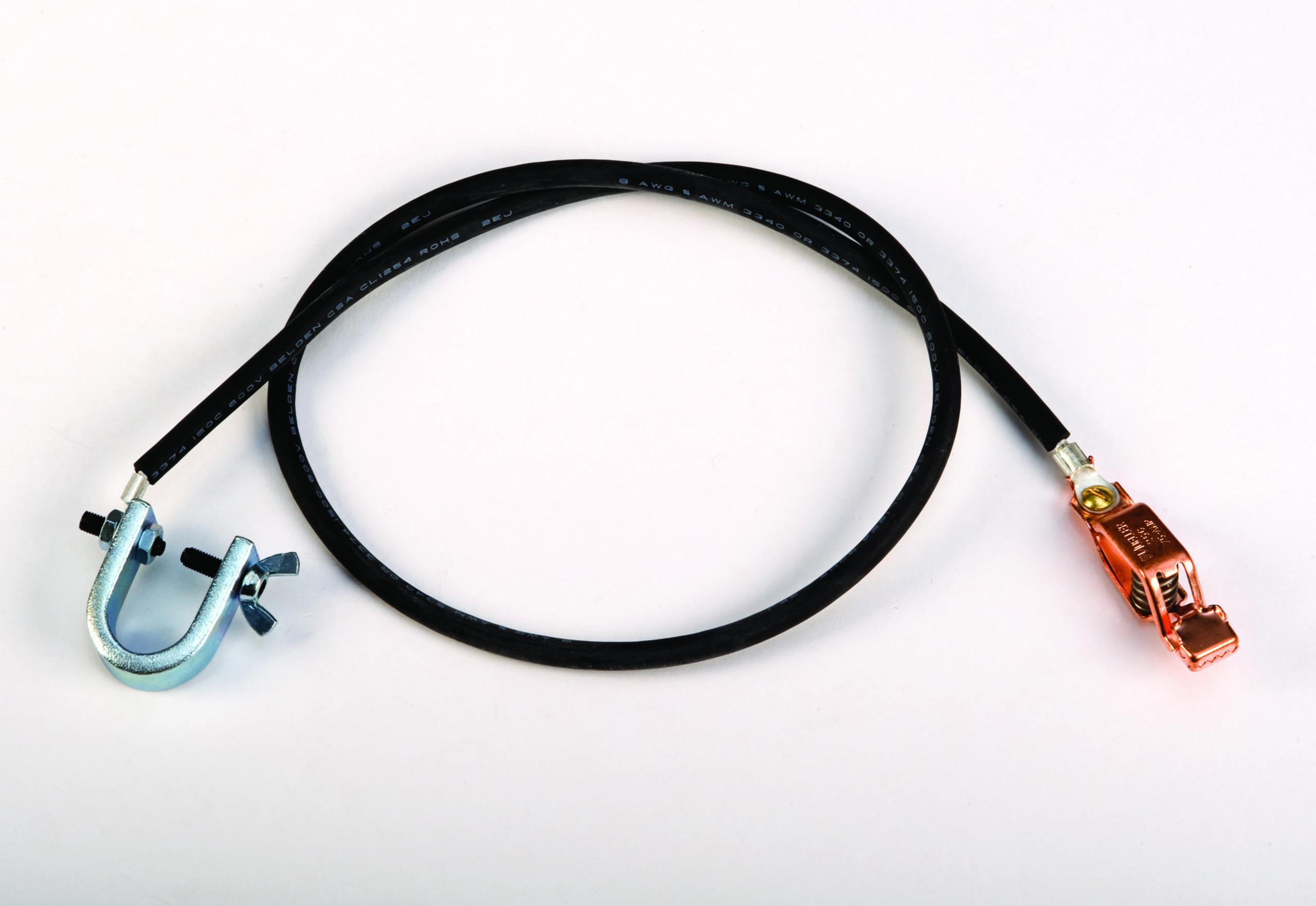 product Justrite® 08501 Antistatic Wire With 5/8 in C Clamp and 5/8 in Alligator Clip, 3 ft L, Flexible Wire