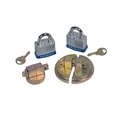 product Justrite® 08511 Drum Lock Set, For Use With 55 gal Plastic Drums, Zinc, Brass