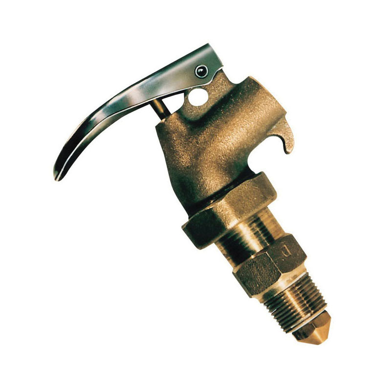 product Justrite® 08955 Safety Drum Faucet, 0.8125-27 UNS 2B Inlet, PTFE Seal, Manual Closure, Brass Body