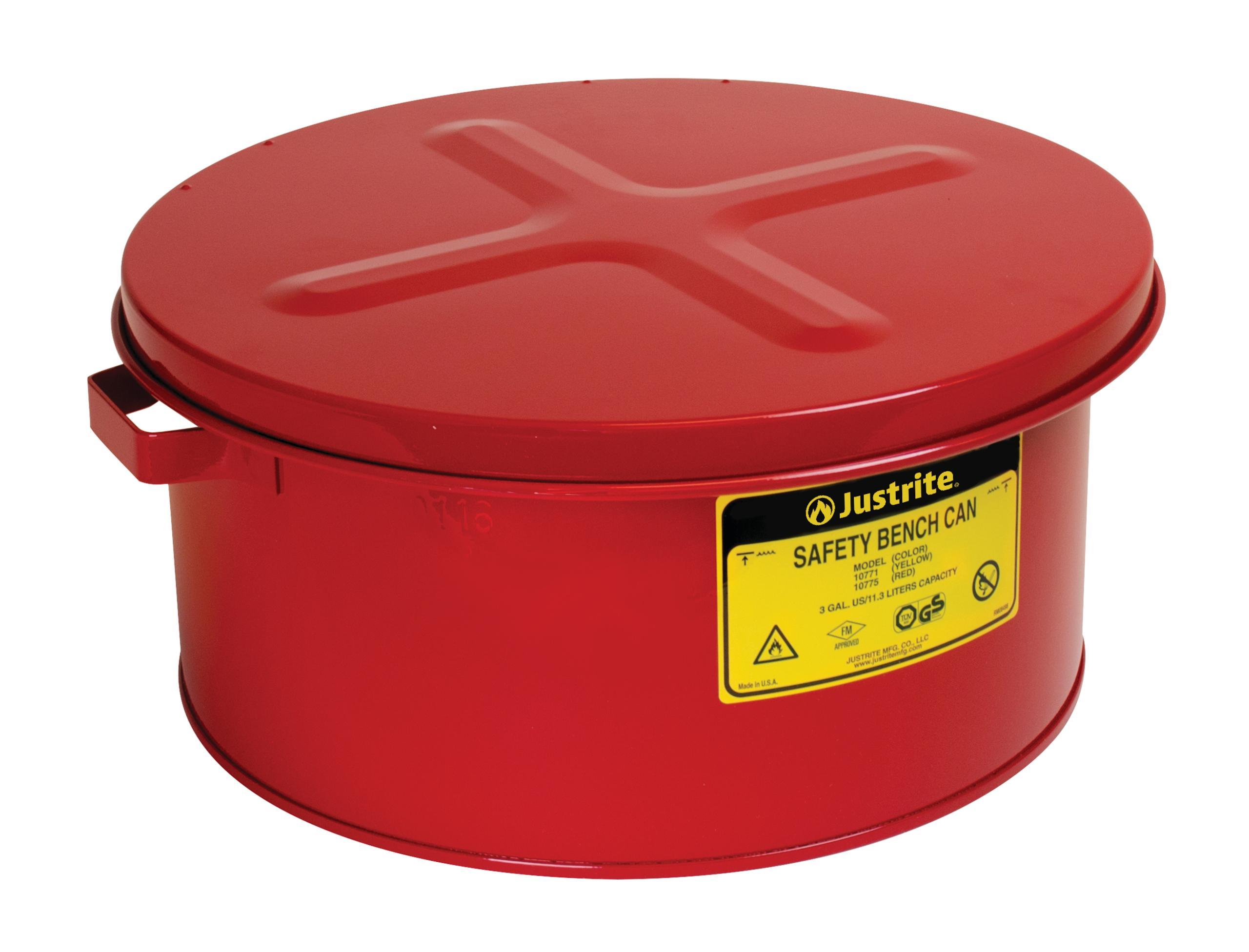 product Eagle Manufacturing B606 Bench Can, 6 qt Capacity, 7-3/4 in Dia x 9-1/2 in H, Galvanized Steel, Red