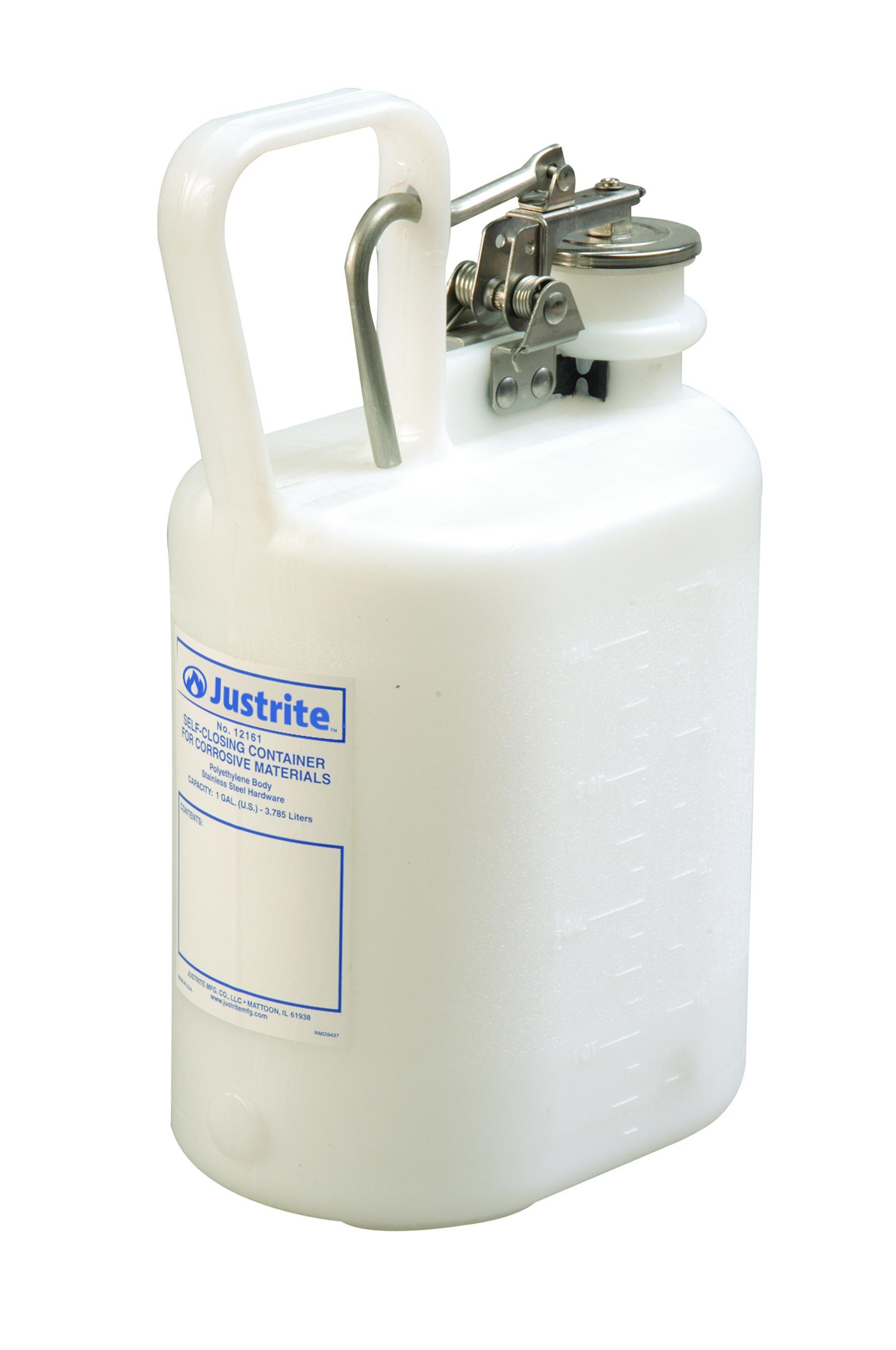product Justrite® 10905 Drain Can With Plated Steel Funnel, 5 gal Capacity, 11-5/8 in Dia, 16-3/4 in H, Steel, Red, FM Approved