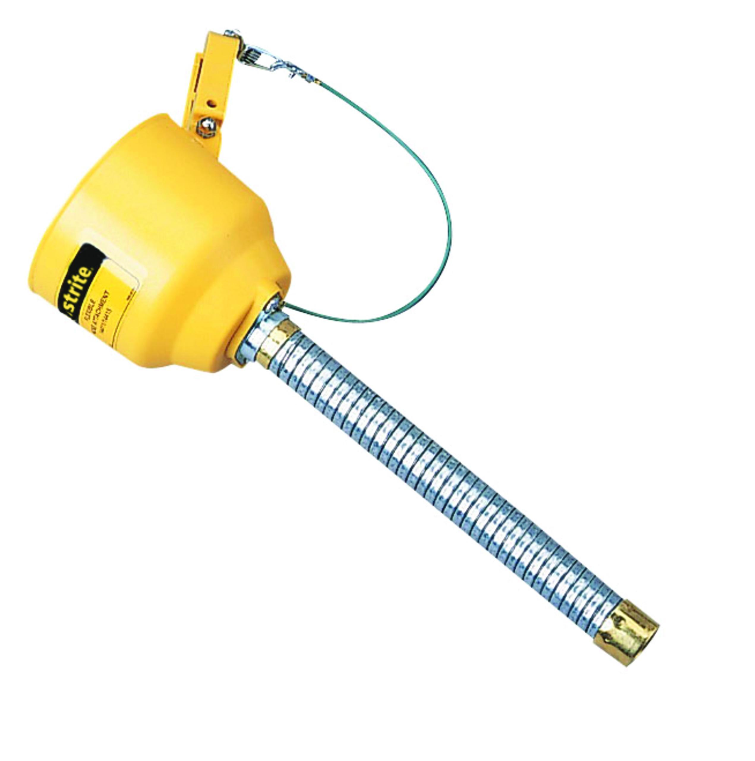Justrite&reg; 14411 Bolt-On Funnel With Galvanized Steel Hose, For Use With Non-Metallic Type I Safety Cans, Polyethylene