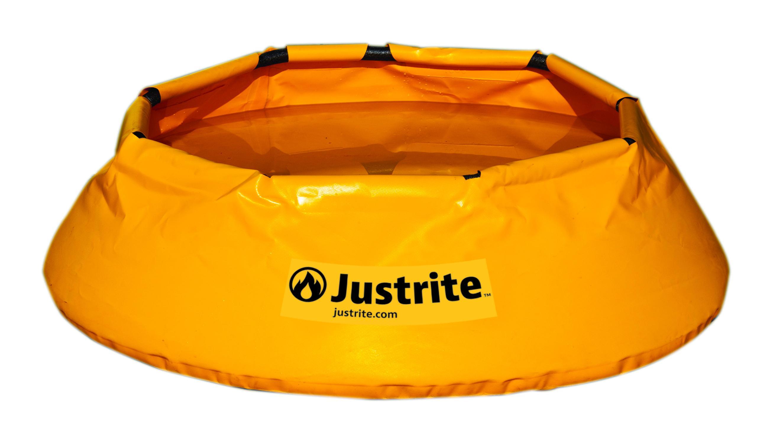 product Justrite® 28530 Rigid-Lock QuickBerm® Spill Containment Berm, 20 ft L x 16 ft W x 12 in H, Modified PVC Coated Fabric