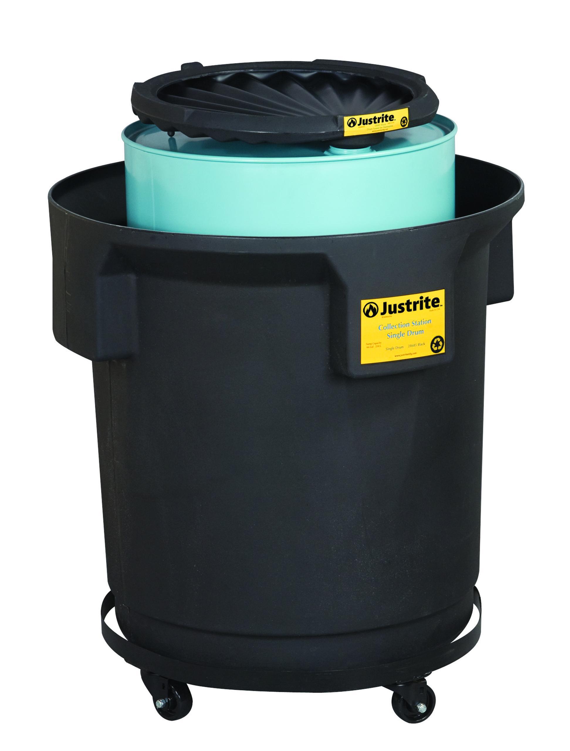 product Eagle Manufacturing 1612 Drum Containment Unit, 65 gal Spill, 27 in ID x 31 in OD Dia x 33 in H, Yellow
