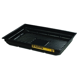 product Justrite® 28719 EcoPolyBlend™ Spill Tray, 33 in L x 47 in W x 5-1/2 in H, Recycled Polyethylene, Black, 29 gal Spill