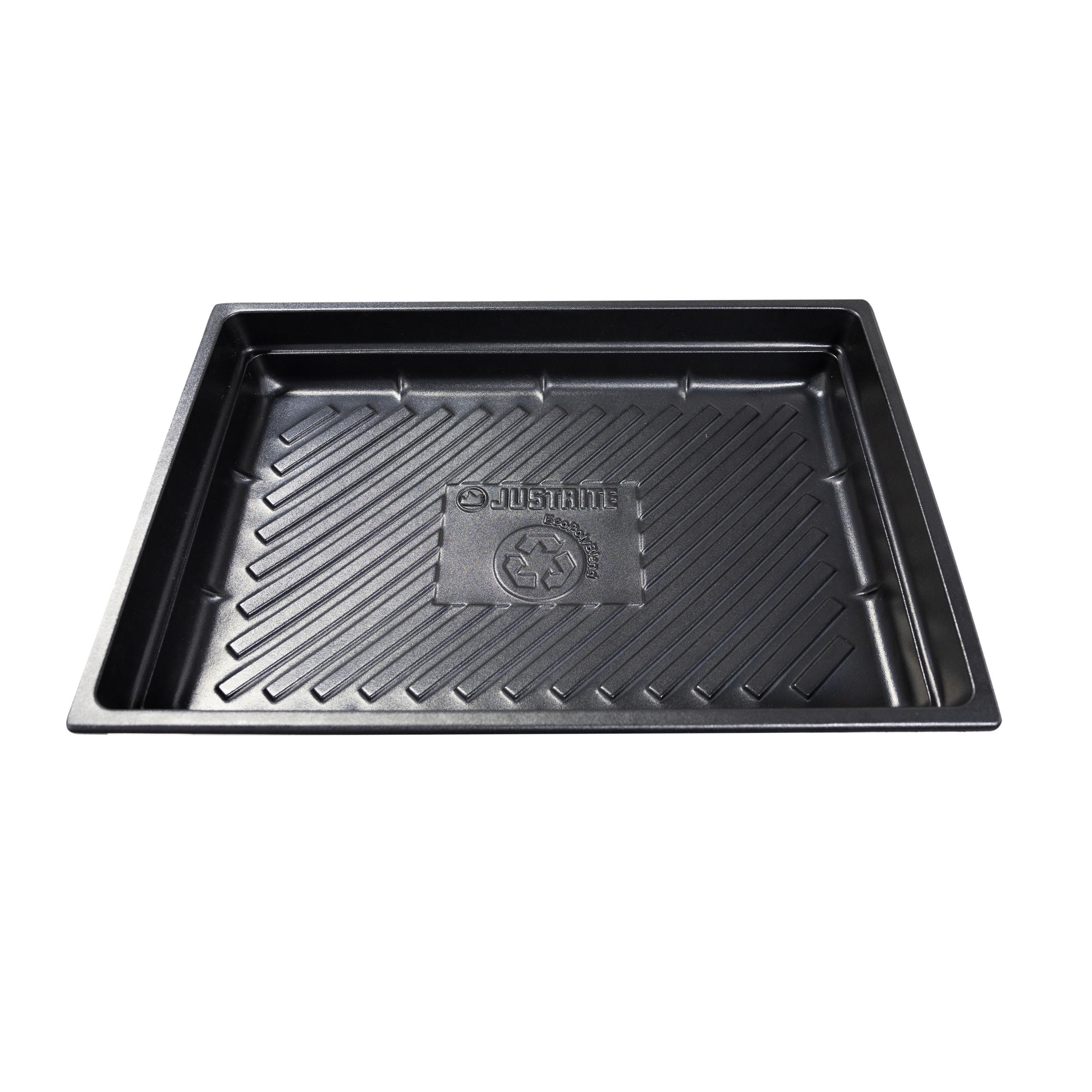 product Justrite® 28717 EcoPolyBlend™ Spill Tray, 23 in L x 47-1/2 in W x 5-1/2 in H, Recycled Polyethylene, Black, 20 gal Spill