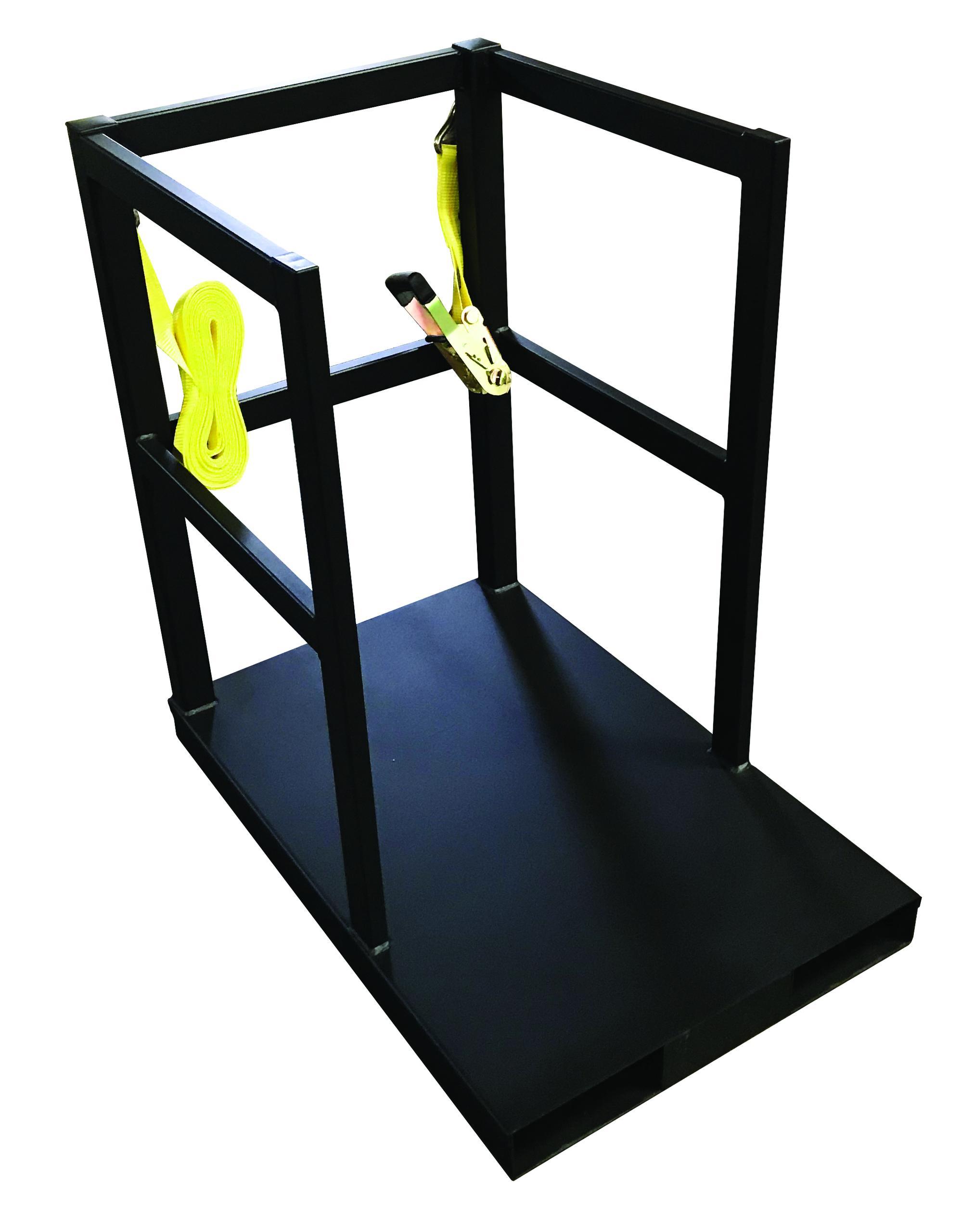 Justrite&reg; 35210 End Loaded Gas Cylinder Forklift Pallet, 6 Cylinder, 2400 lb Load, 9 in Dia Cylinder, Steel