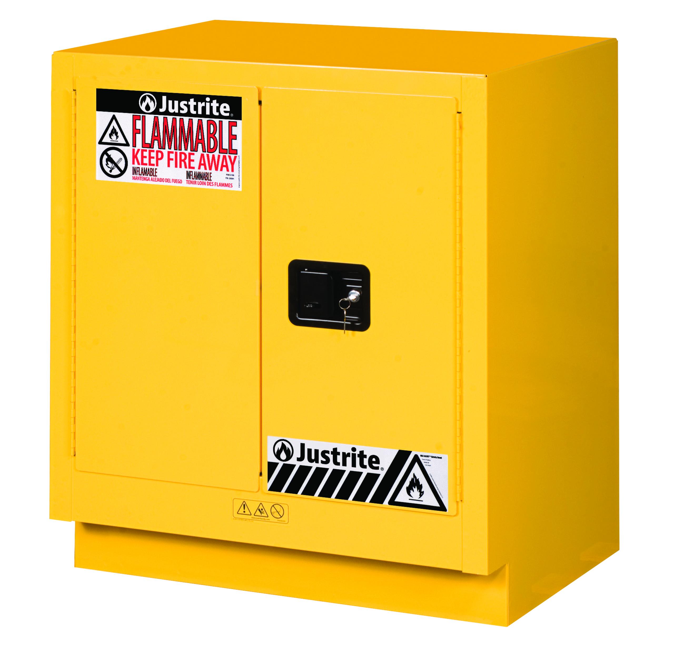 product Justrite® 883600 Sure-Grip® EX Under Fume Hood Safety Cabinet, 23 gal Capacity, 35-3/4 in H x 36 in W x 21-5/8 in D, 18 ga