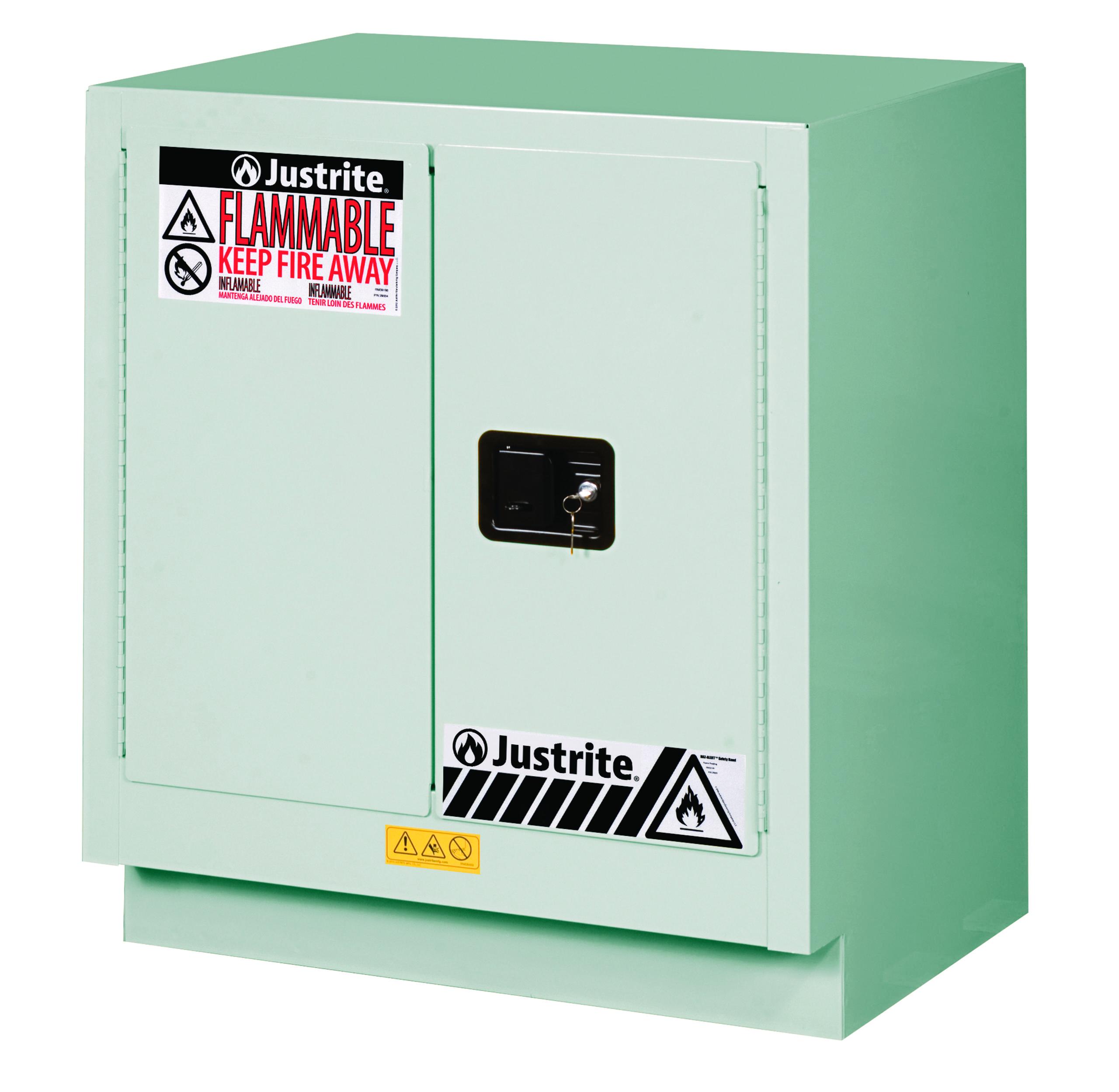 product Justrite® 883020 Sure-Grip® EX Under Fume Hood Safety Cabinet, 19 gal Capacity, 35-3/4 in H x 30 in W x 21-5/8 in D, 18 ga
