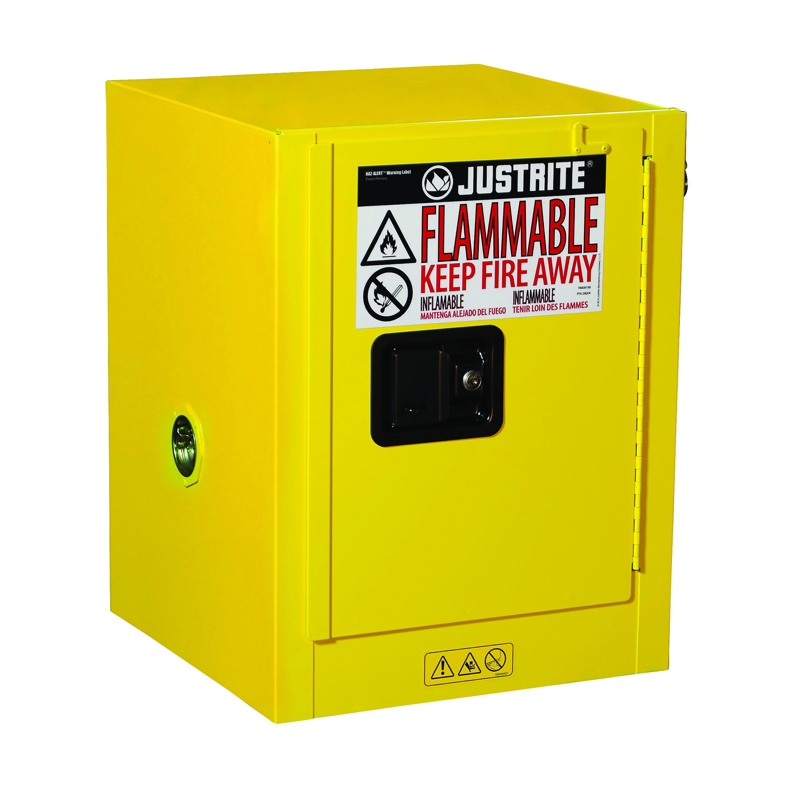 Strong Hold&reg; 120FSHD-MC-FLP-3 Heavy Duty Flammable Safety Cabinet With Forklift Pockets and Legs, 120 gal Capacity, 70 in H x 59 in W x 34 in D, Manual Close Door, 3 Shelves, Steel