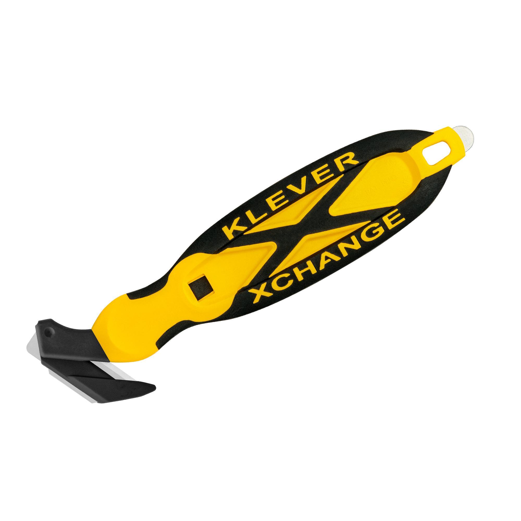 KLEVER INNOVATIONS KCJ-XC-35Y Replacement Safety Cutter, 1.75 in W Single Blade, Locking Tab, Carbon Steel Blade, 1 Blades Included, 7 in OAL