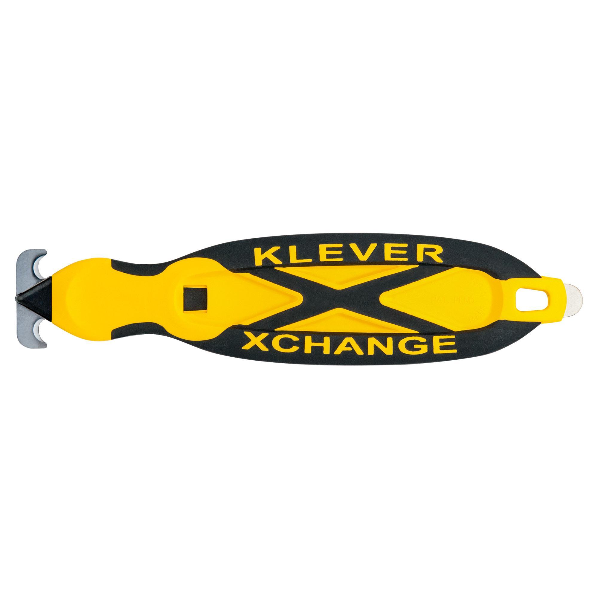 KLEVER INNOVATIONS KCJ-XC-30Y Deluxe Exchange Safety Cutter, Quick-Change Blade, Carbon Steel Blade, 1 Blades Included, 7 in OAL