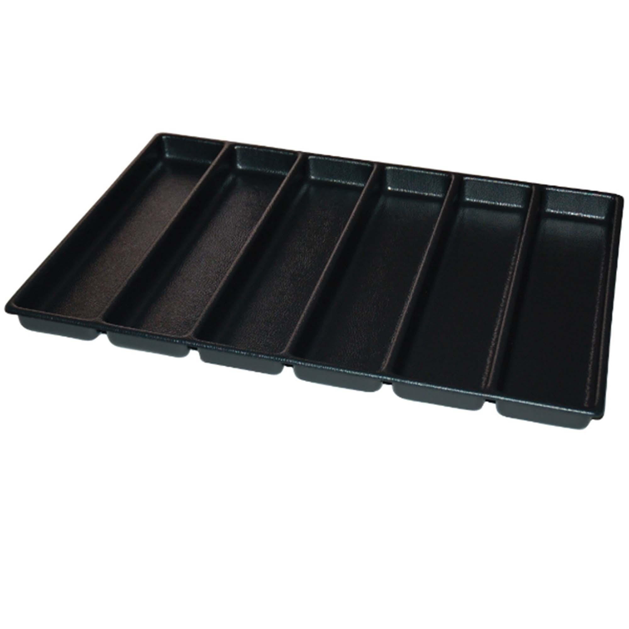 Kennedy&reg; 81921 6 -Compartment Drawer Organizer, For Use With 27 in W Cabinet, ABS, Black