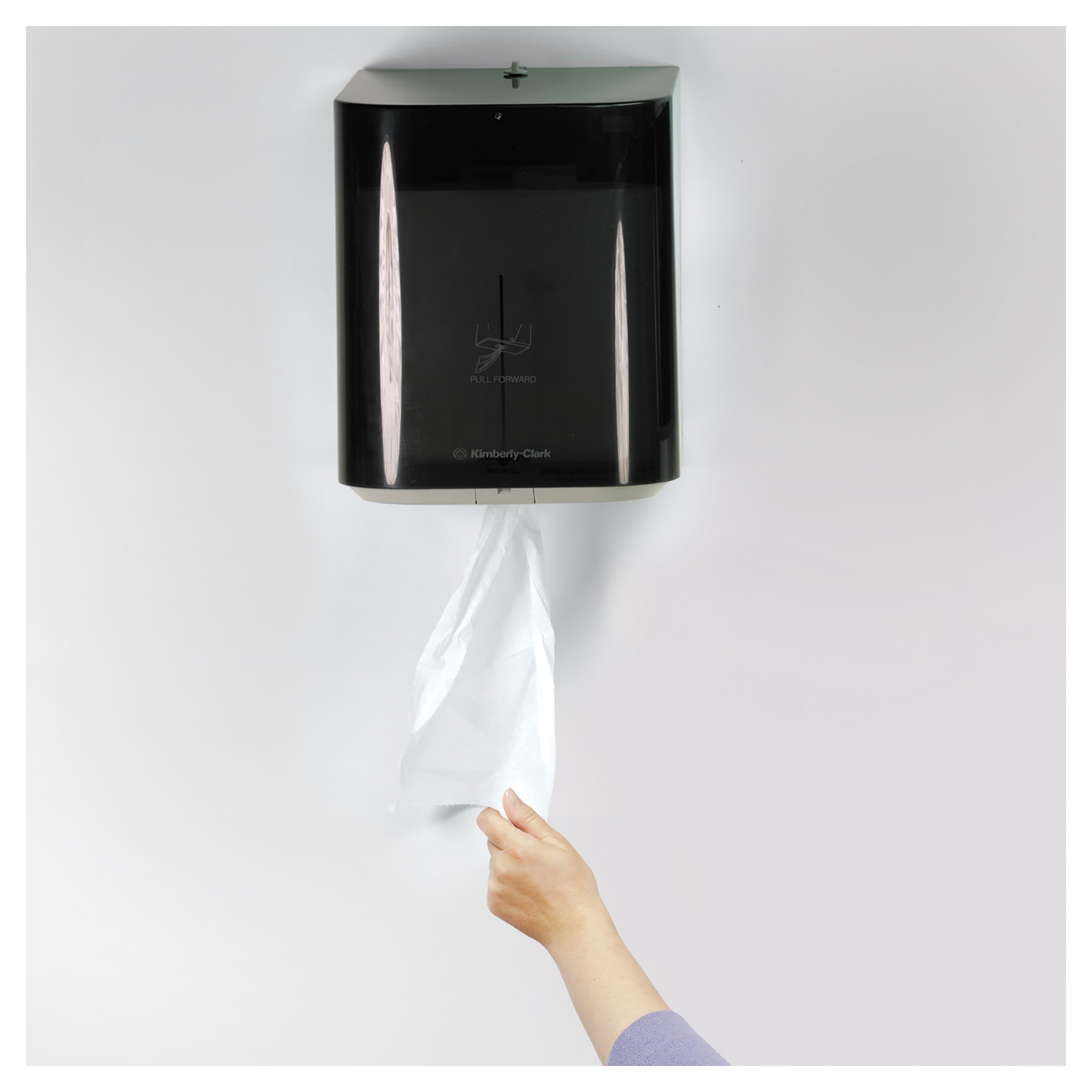 Kimberly-Clark Professional&trade; 09335 Center Pull Towel Dispenser, 12-1/2 in OAL, Wall Mount, Plastic, Domestic