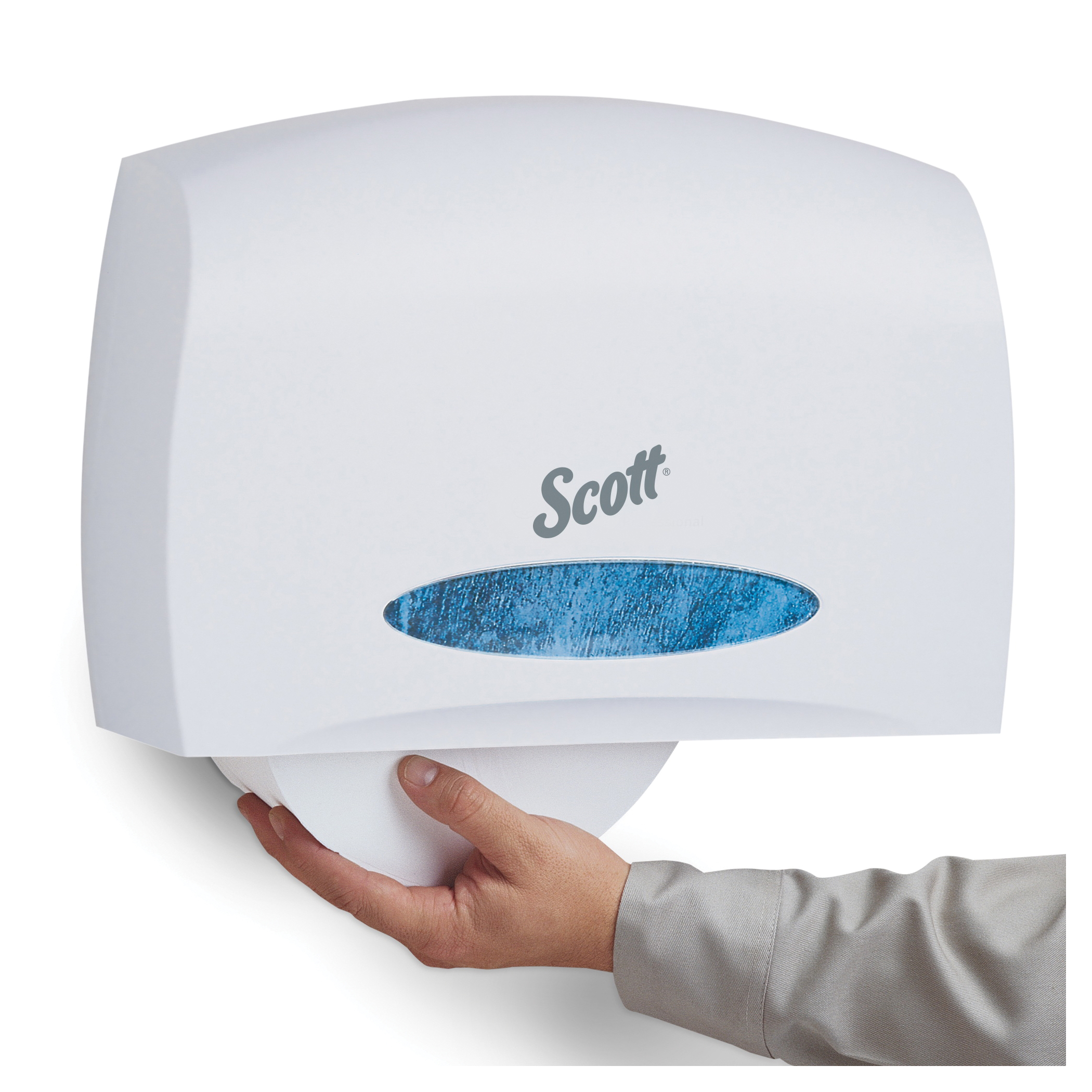 Kimberly-Clark Professional&trade; 09603 JRT Coreless Bathroom Tissue Dispenser, 9-3/4 in OAL, Wall Mount, Plastic, Domestic