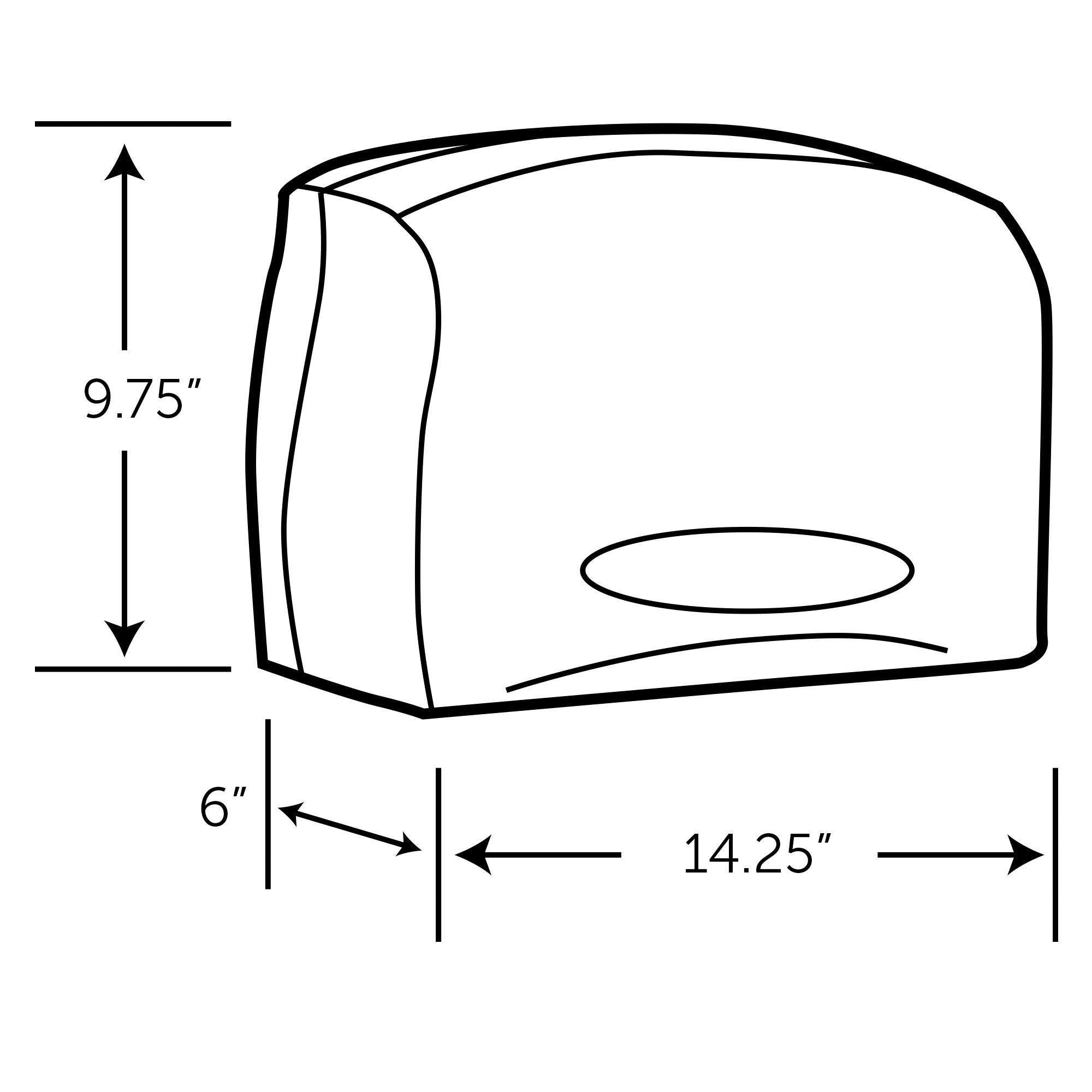 Kimberly-Clark Professional&trade; 09603 JRT Coreless Bathroom Tissue Dispenser, 9-3/4 in OAL, Wall Mount, Plastic, Domestic