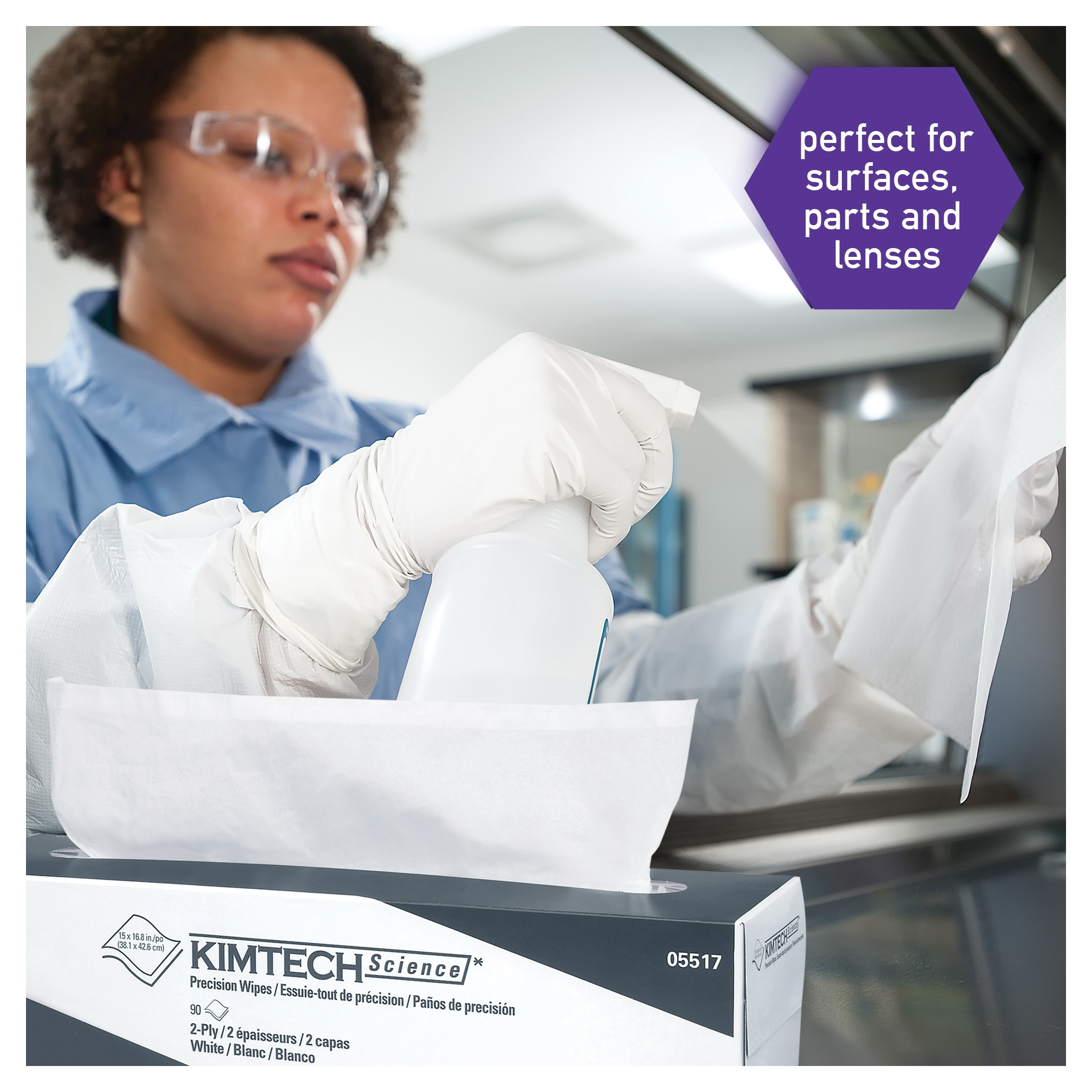 Kimtech* 05517 Disposable Wiper, Cellulose, White
