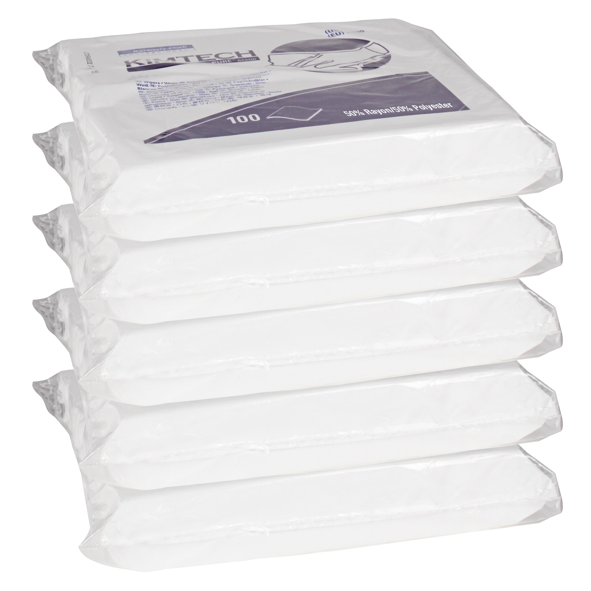 Kimtech* 06179 W5 Critical Task Dry Wiper, 100 Wipes, 9 in W, 50% Rayon/50% Polyester Spunlace, White