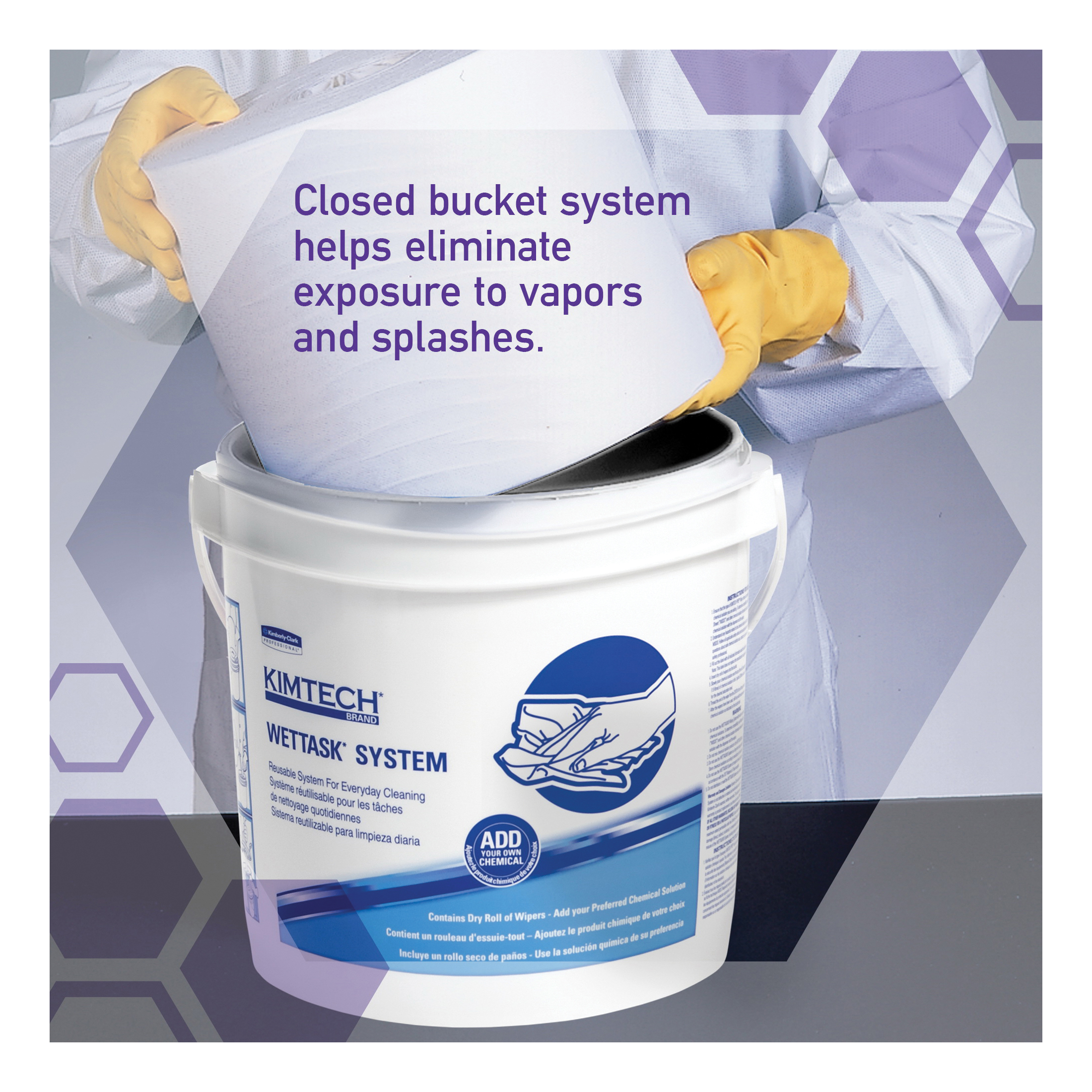 Kimtech* 06211 Cleaning Wiper, 12 x 6 in, 90 Sheets Capacity, Spunlace, White, Roll Package