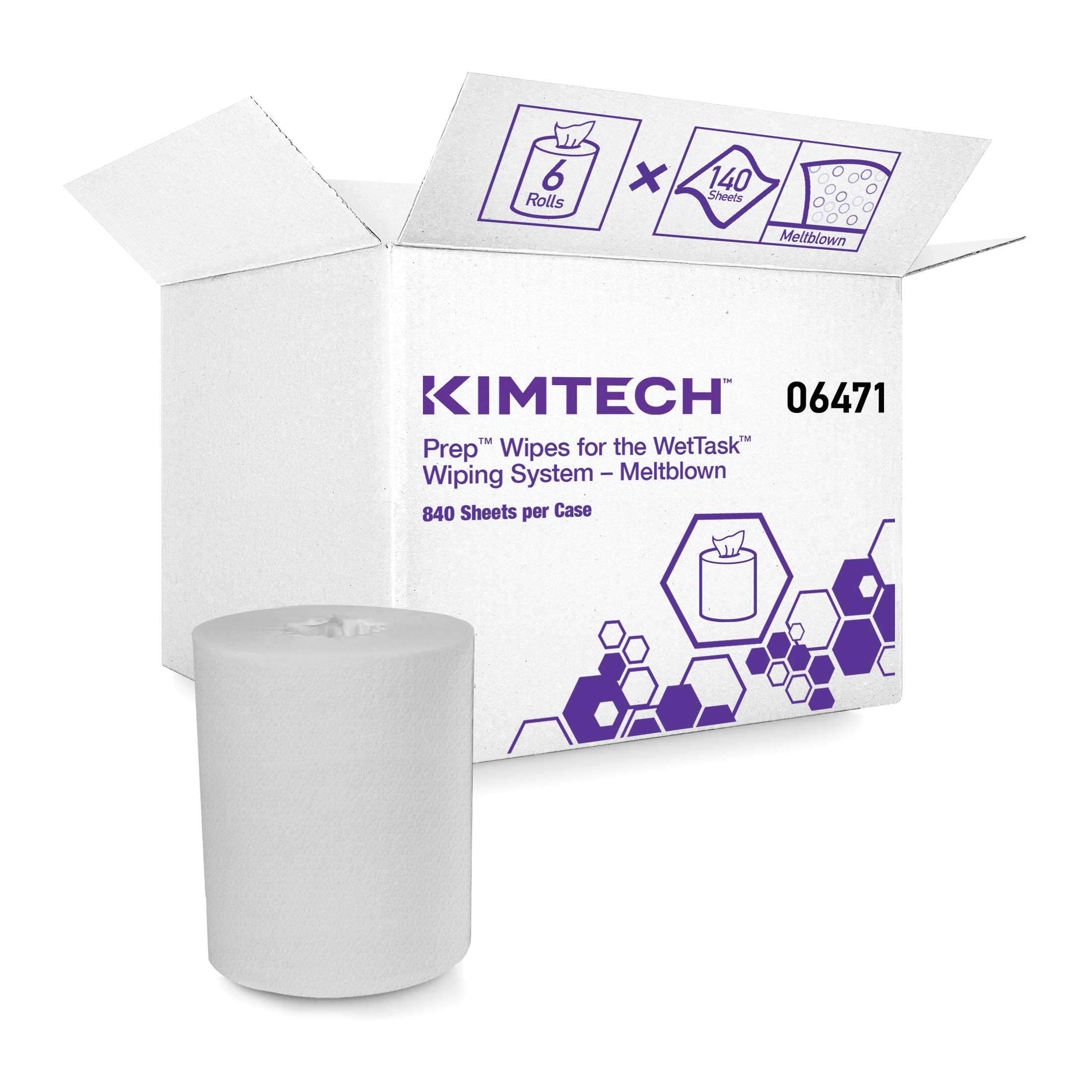Kimtech Prep* Kimtex* 28644 P2 Aviation Folded Surface Preparation Wipes, 12 in W, 60 Sheets Capacity, Cellulose/Polyester, White