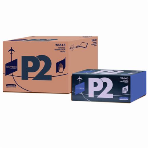Kimtech Prep* Kimtex* 28643 P2 Aviation Surface Preparation Wipes, 12 in W, 200 Sheets Capacity, Cellulose/Polyester, Pop-Up Box Package
