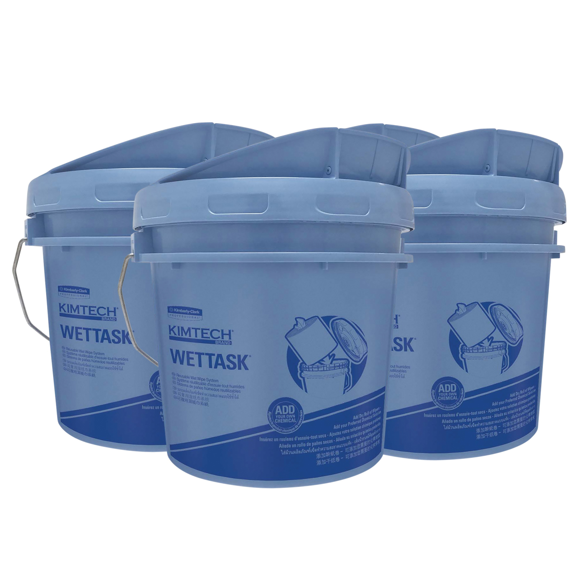 Kimtech* 28646 Aviation Wet Wipe Bucket, 1 gal, 9-1/4 in OAL, Blue/Gray