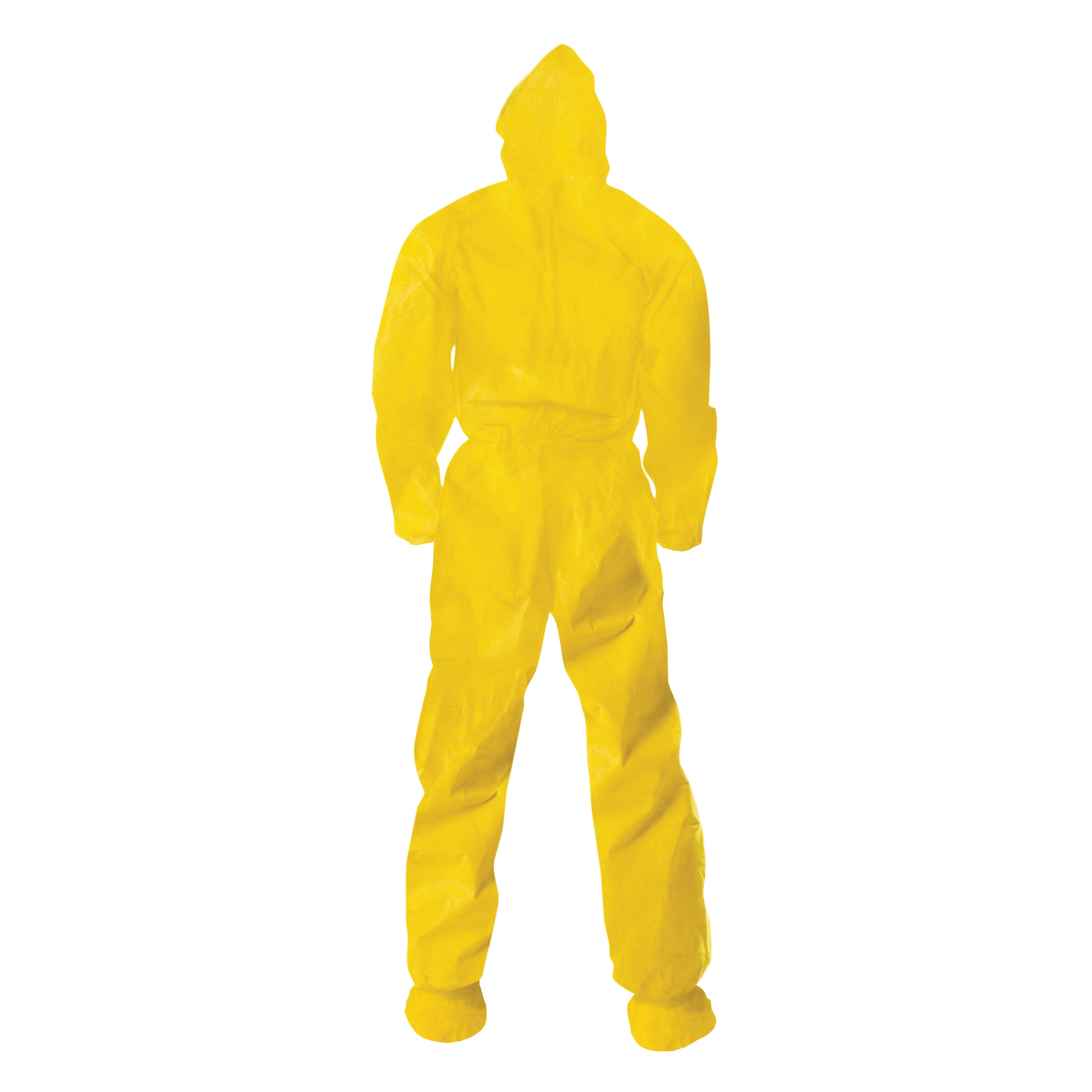 KleenGuard&trade; 00685 A70 Chemical Spray Protection Disposable Coverall, 2XL, Yellow, Polyethylene Film/Spunbond Polypropylene, 27 in Chest, 29-3/4 in L Inseam