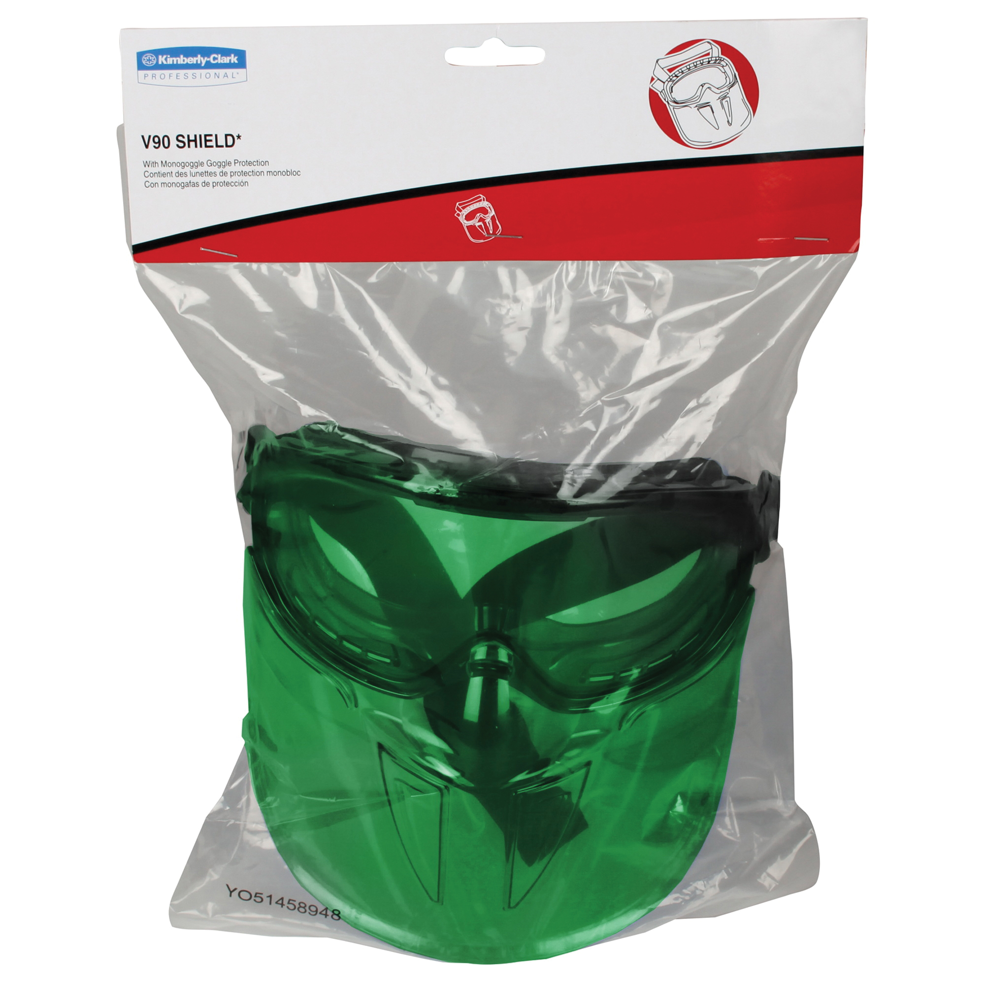 KleenGuard&trade; 18631 V90 The Shield Indirect Vent Safety Goggles, Anti-Fog/Anti-Scratch/Impact-Resistant IRUV Shade 3.0 Polycarbonate Lens, Yes % UV Protection, Polyester/Rubber Weave Strap, ANSI Z87.1+