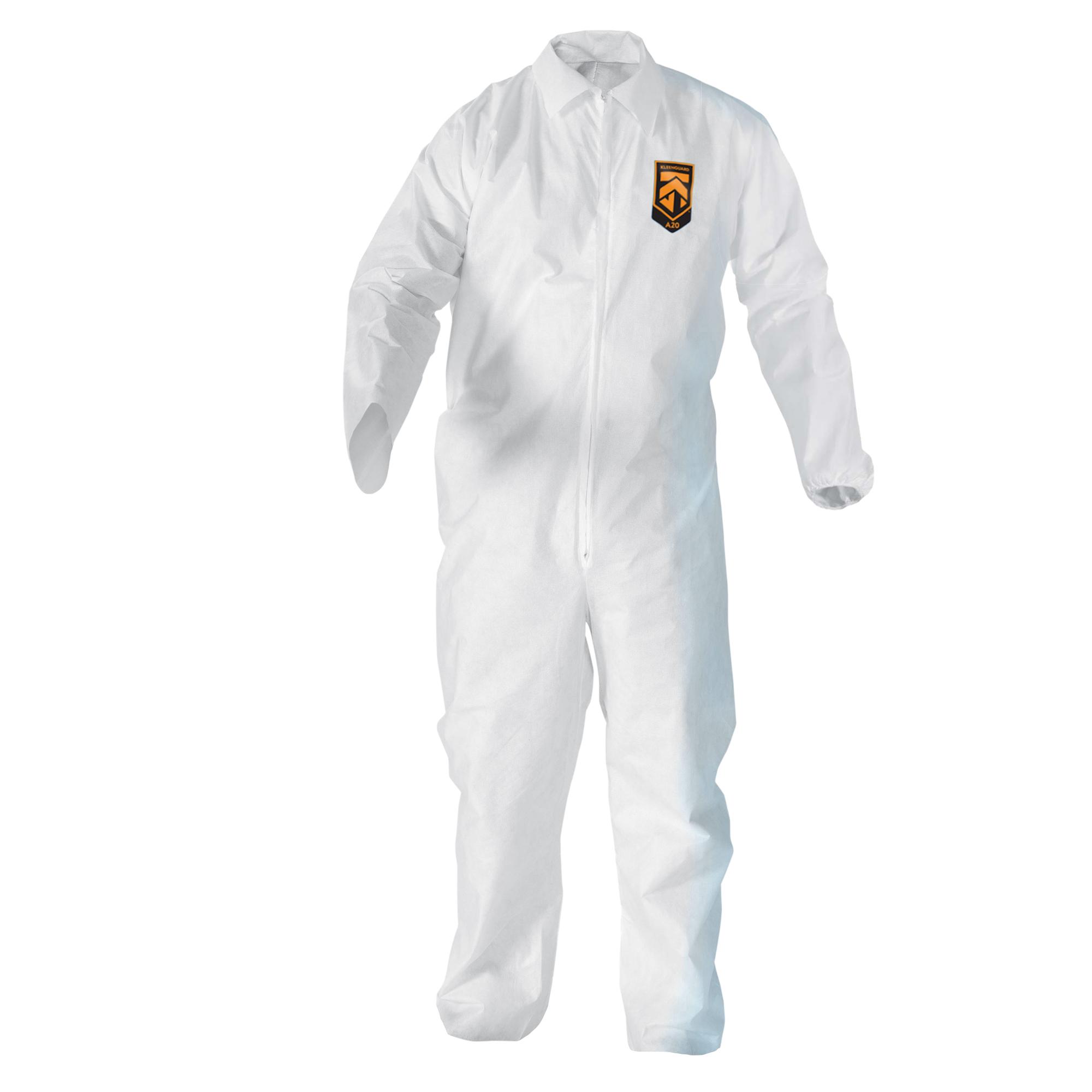 DuPont&trade; TY125SWH3X002500 Laydown Collar Disposable Coverall With Elastic Wrist and Ankle, 3XL, White, 5.9 mil Tyvek&reg; 400, 49-1/4 to 52-3/4 in Chest, 31-1/2 in L Inseam