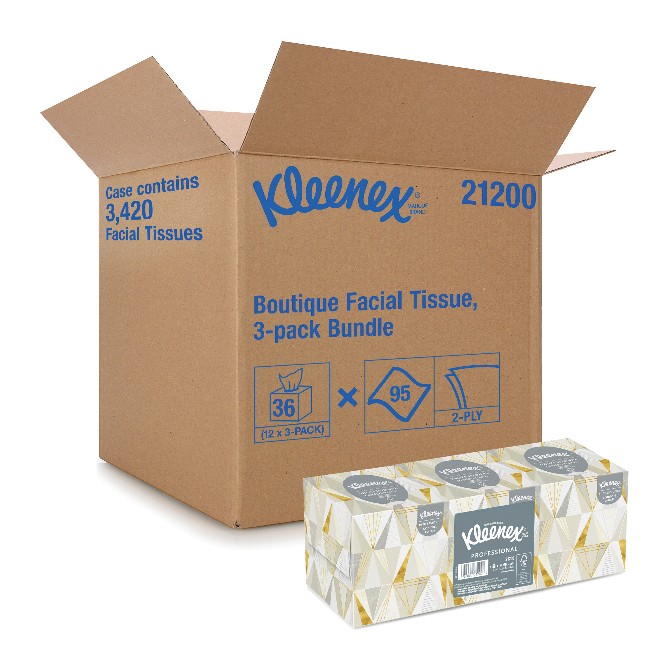 Kleenex&reg; 21200 Boutique* Facial Tissue, White