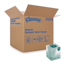 Kleenex&reg; 21272 Boutique* Natural Facial Tissue, Softblend Fiber, White